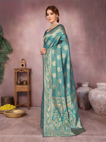 Varanga Women Banarasi Saree With Blouse Piece